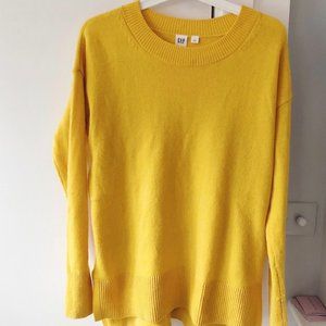 Yellow Gap Cotton Boat Neck Sweater